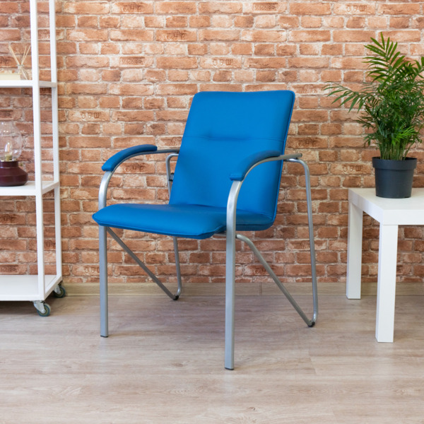 Стул Самба, синий, каркас серебро - фото покупателей 1