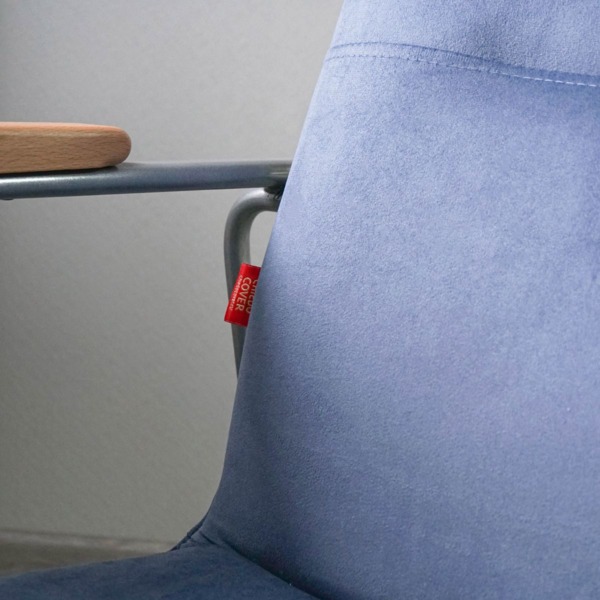 Стул Самба, синяя ткань, каркас - серебро - фото покупателей 3