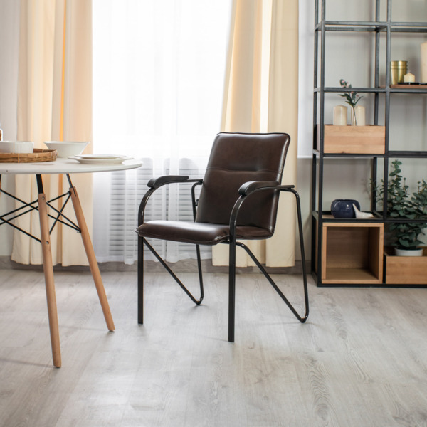 Стул Самба, экокожа BLACK, каркас хром, подлокотники бук старинный орех - фото покупателей 1