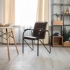 Стул Самба, экокожа BLACK, каркас хром, подлокотники бук старинный орех - миниатюра фото покупателей 1