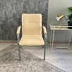 Стул Самба, кожзам Nitro Beige, каркас гальваника, подлокотники бук, под лак - миниатюра фото покупателей 20