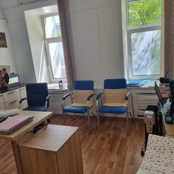 Стул-кресло Самба, каркас серебро, подлокотники бук морилка венге, обивка кож зам Galaxy Cream и Galaxy Blue - фото покупателей 3