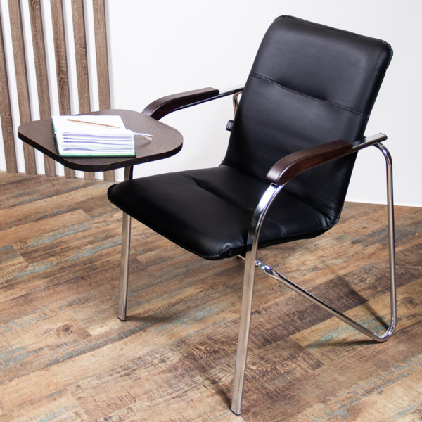 Стул-кресло Самба с пюпитром, кожзам Galaxy black, гальваника - фото покупателей 2