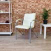 Стул Самба, кожзам Nitro Beige, каркас хром гальваника, подлокотники мягкие - миниатюра фото покупателей 6