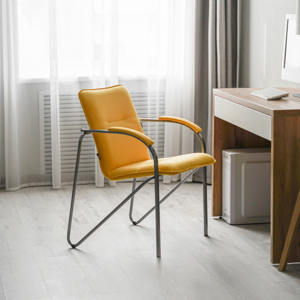 Стул Самба М, оранжевый, каркас хром - фото покупателей 1