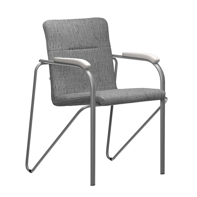 Стул Самба, Montana 283, каркас-серебро, подлокотники-белёный дуб - фото 1