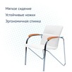 Стул Самба, кожзам Galaxy New White, гальваника, подлокотники бук, под лак - миниатюра фото 3