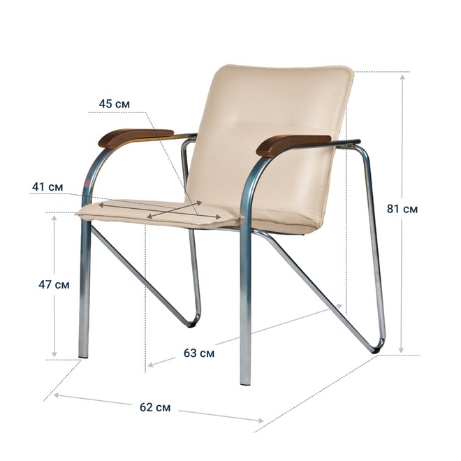Стул Самба, светло-бежевый, каркас хром - фото 4