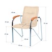 Стул Самба, кожзам Nitro Beige, каркас гальваника, подлокотники бук, под лак - миниатюра фото 4