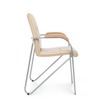 Стул Самба с деревянными подлокотниками, бежевый, хром - миниатюра фото 4