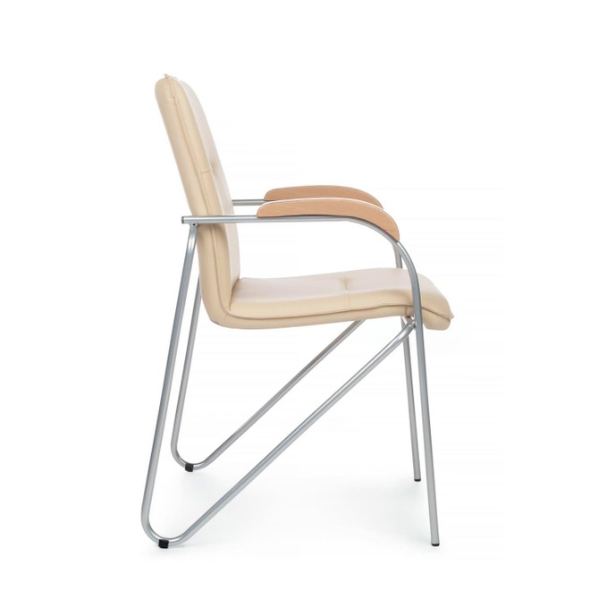 Стул Самба с деревянными подлокотниками, бежевый, хром - фото 4