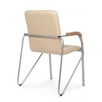 Стул Самба с деревянными подлокотниками, бежевый, хром - миниатюра фото 5