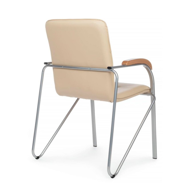 Стул Самба с деревянными подлокотниками, бежевый, хром - фото 5