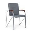 Стул Самба с деревянными подлокотниками, серый, хром - миниатюра фото 1