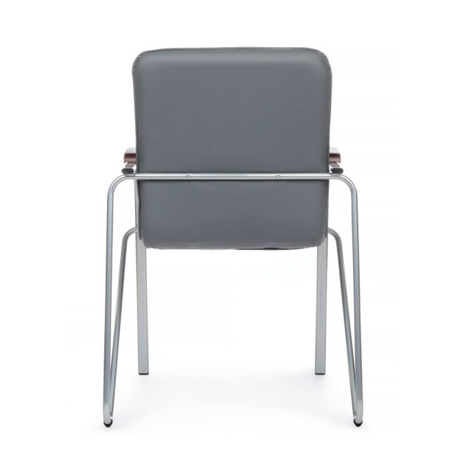 Стул Самба с деревянными подлокотниками, серый, хром - фото 2