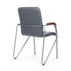 Стул Самба с деревянными подлокотниками, серый, хром - миниатюра фото 3