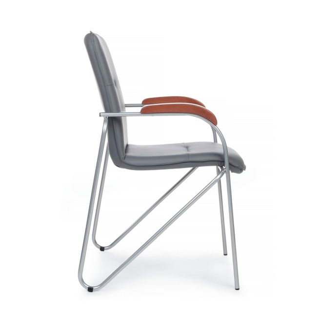 Стул Самба с деревянными подлокотниками, серый, хром - фото 4