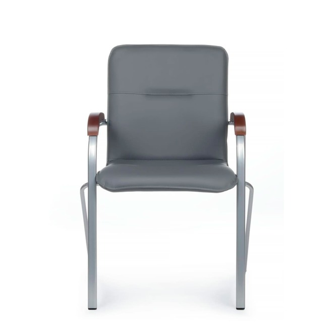 Стул Самба с деревянными подлокотниками, серый, хром - фото 5