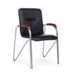 Стул Самба с деревянными подлокотниками, черный, хром - миниатюра фото 1