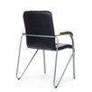 Стул Самба с деревянными подлокотниками, черный, хром - миниатюра фото 3