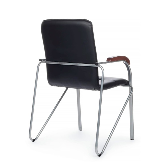 Стул Самба с деревянными подлокотниками, черный, хром - фото 3