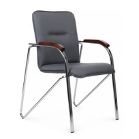 Офисные Стул Самба с деревянными подлокотниками, серый - фото