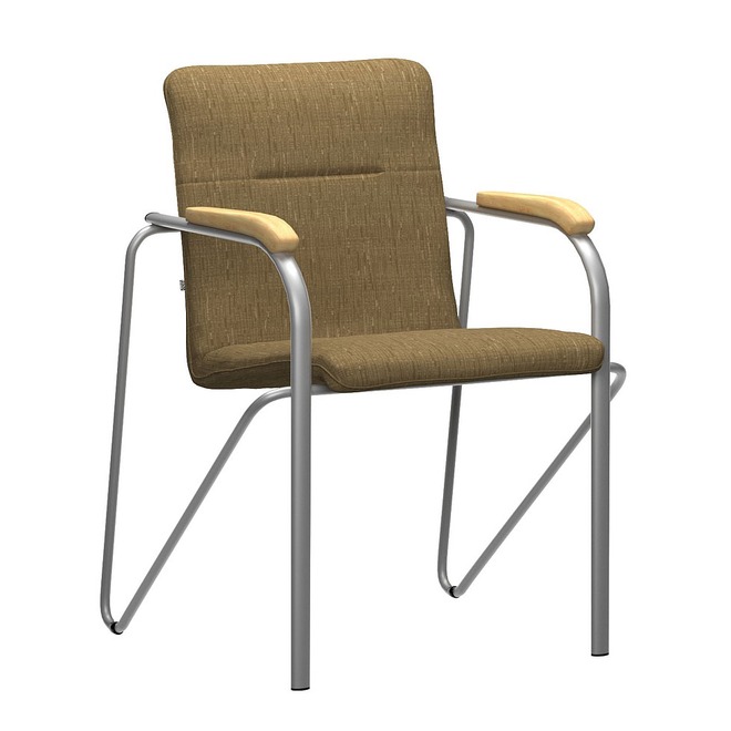 Стул Самба, MAKRO 032, подлокотники-лак, цвет каркаса-серебро - фото 1