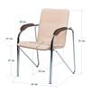 Стул Самба, кожзам Nitro Beige, каркас хром гальваника, подлокотники светлый орех - миниатюра фото 4