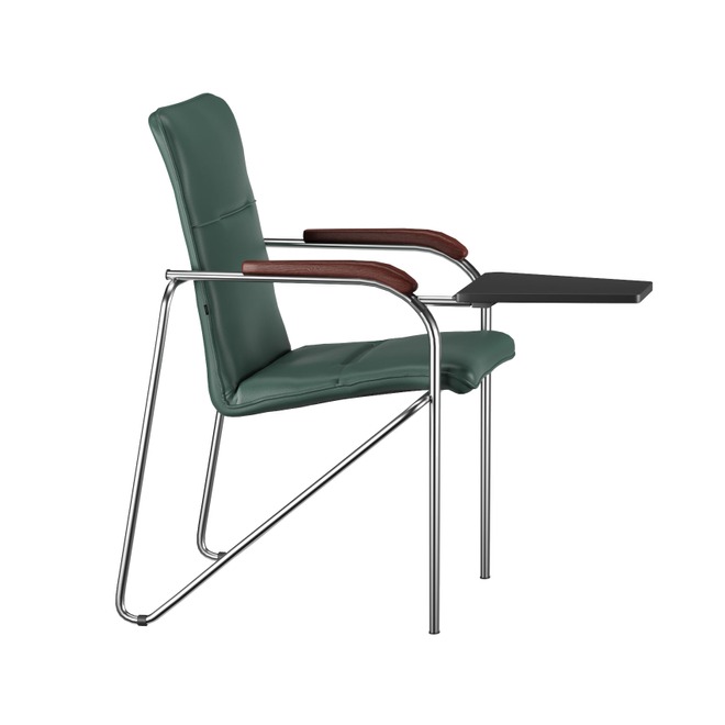 Стул Самба с пюпитром пластик черный, экокожа grass, каркас серебро - фото 5