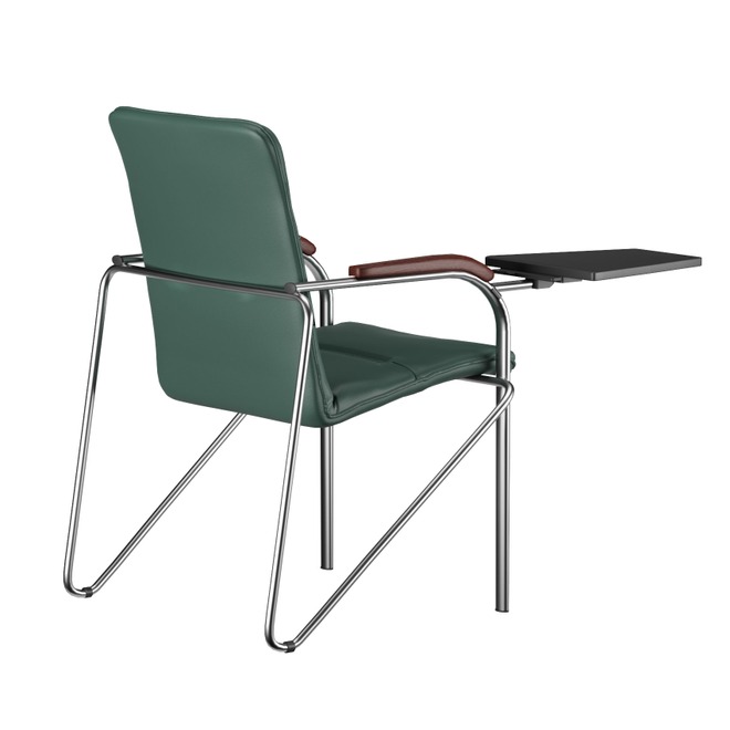 Стул Самба с пюпитром пластик черный, экокожа grass, каркас серебро - фото 6