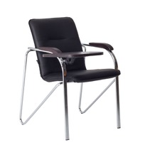 Офисные Стул-кресло Самба с пюпитром, кожзам Galaxy black, гальваника - фото