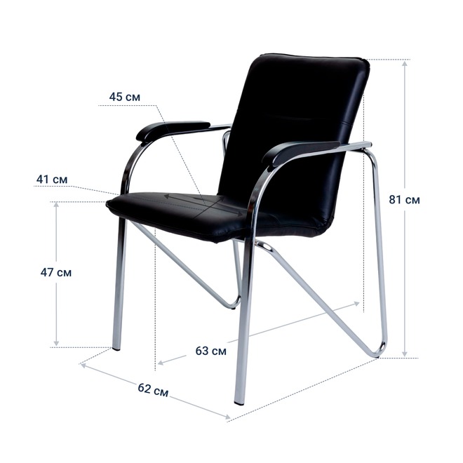 Стул Самба, экокожа Black, каркас хром - фото 4