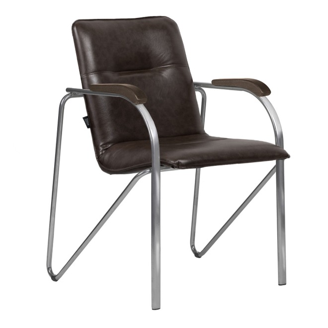 Стул Самба-2, экокожа Space Dark Brown, каркас хром - фото 1