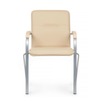 Стул Самба с пластиковыми подлокотниками, бежевый, хром - миниатюра фото 2