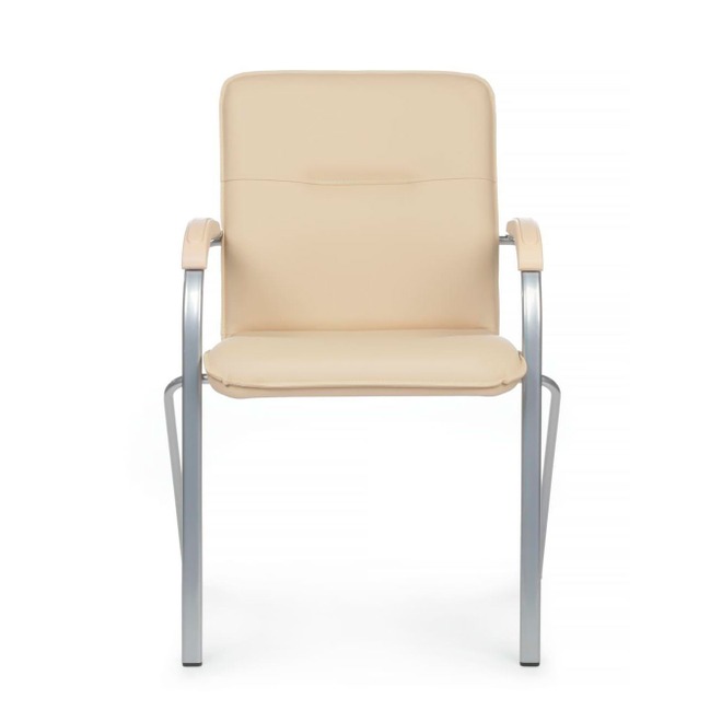 Стул Самба с пластиковыми подлокотниками, бежевый, хром - фото 2