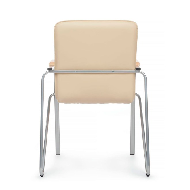 Стул Самба с пластиковыми подлокотниками, бежевый, хром - фото 3
