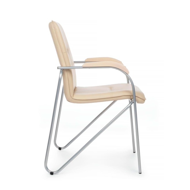 Стул Самба с пластиковыми подлокотниками, бежевый, хром - фото 5