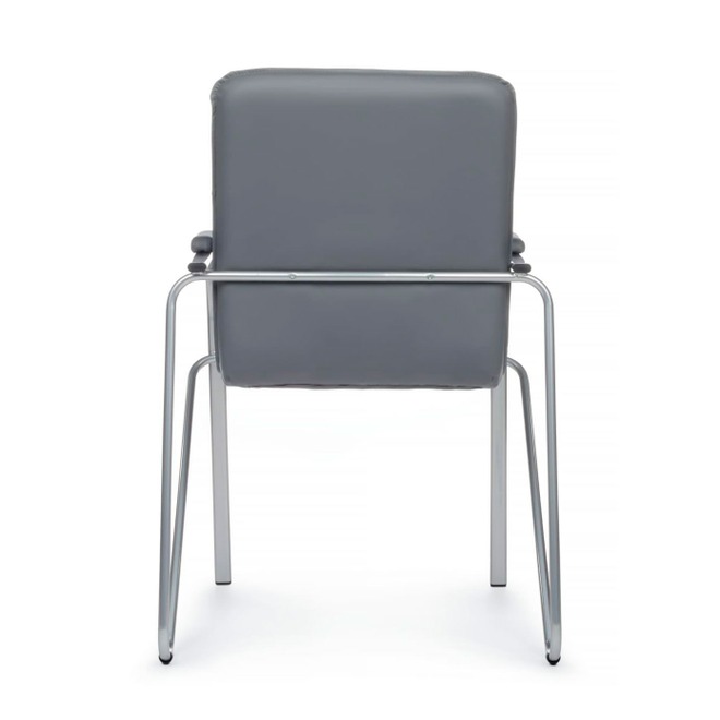 Стул Самба с мягкими подлокотниками, серый, хром - фото 2