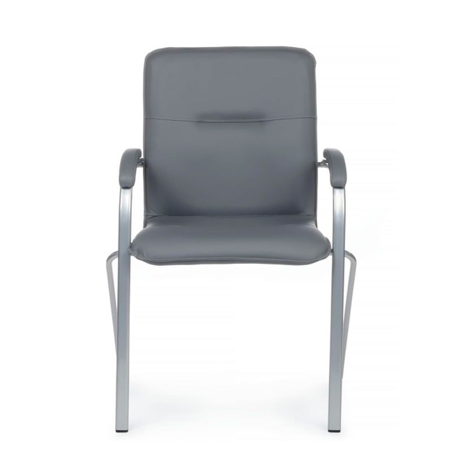 Стул Самба с мягкими подлокотниками, серый, хром - фото 3