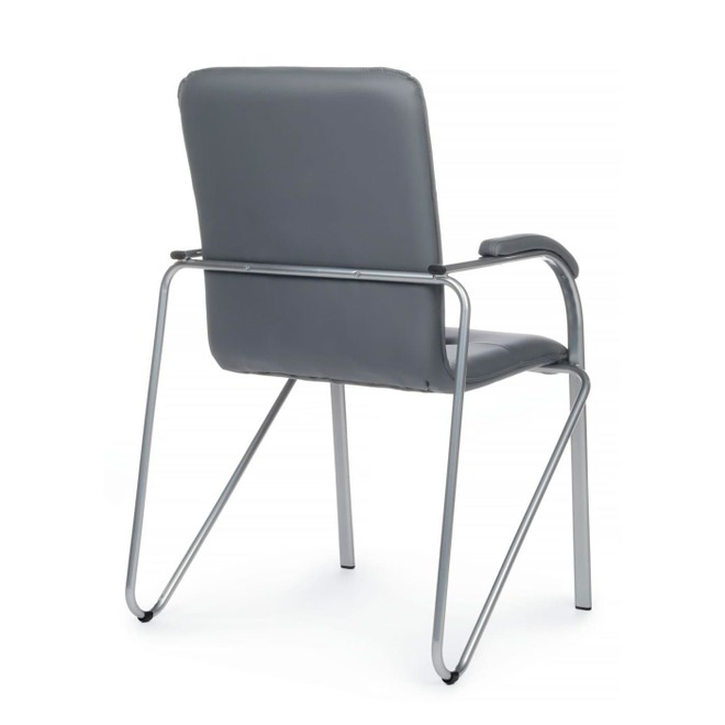Стул Самба с мягкими подлокотниками, серый, хром - фото 4