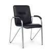 Стул Самба с мягкими подлокотниками, черный, хром - миниатюра фото 1