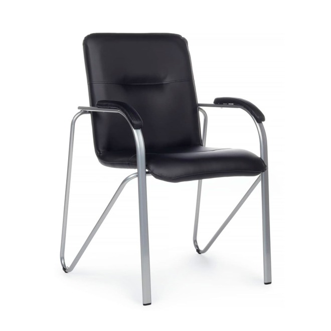 Стул Самба с мягкими подлокотниками, черный, хром - фото 1