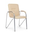 Стул Самба с мягкими подлокотниками, бежевый, хром - фото