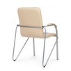 Стул Самба с мягкими подлокотниками, бежевый, хром - миниатюра фото 3