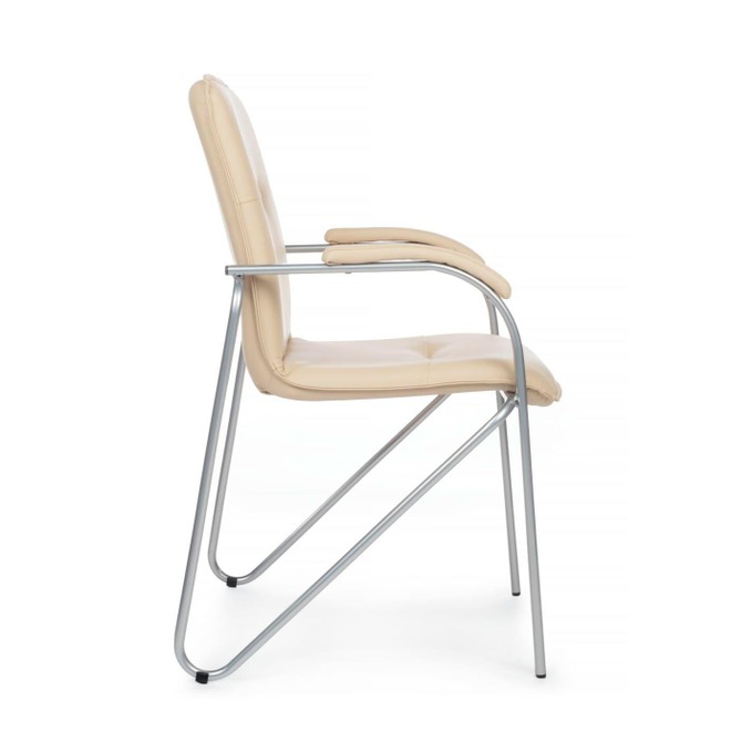 Стул Самба с мягкими подлокотниками, бежевый, хром - фото 5