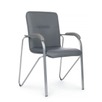 Стул Самба с пластиковыми подлокотниками, серый, хром - миниатюра фото 1