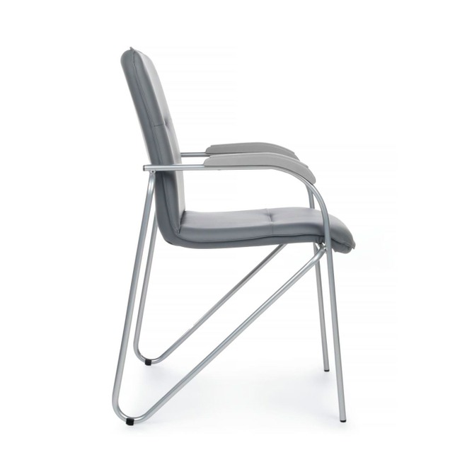 Стул Самба с пластиковыми подлокотниками, серый, хром - фото 2