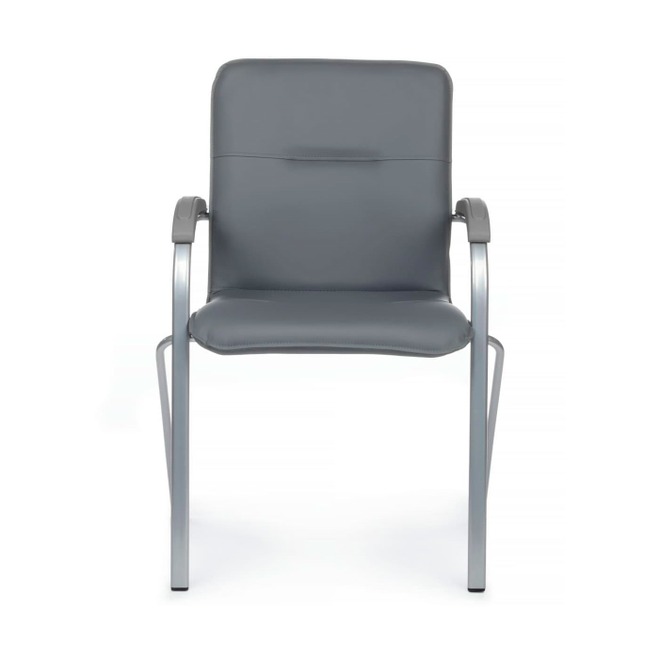 Стул Самба с пластиковыми подлокотниками, серый, хром - фото 3