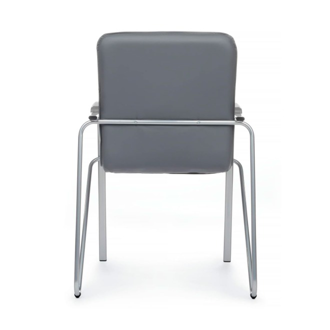 Стул Самба с пластиковыми подлокотниками, серый, хром - фото 5