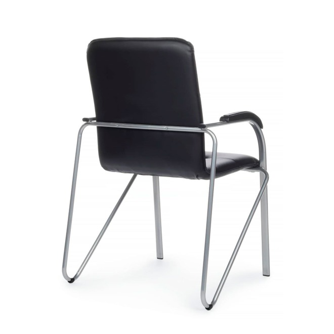 Стул Самба с пластиковыми подлокотниками, черный, хром - фото 4
